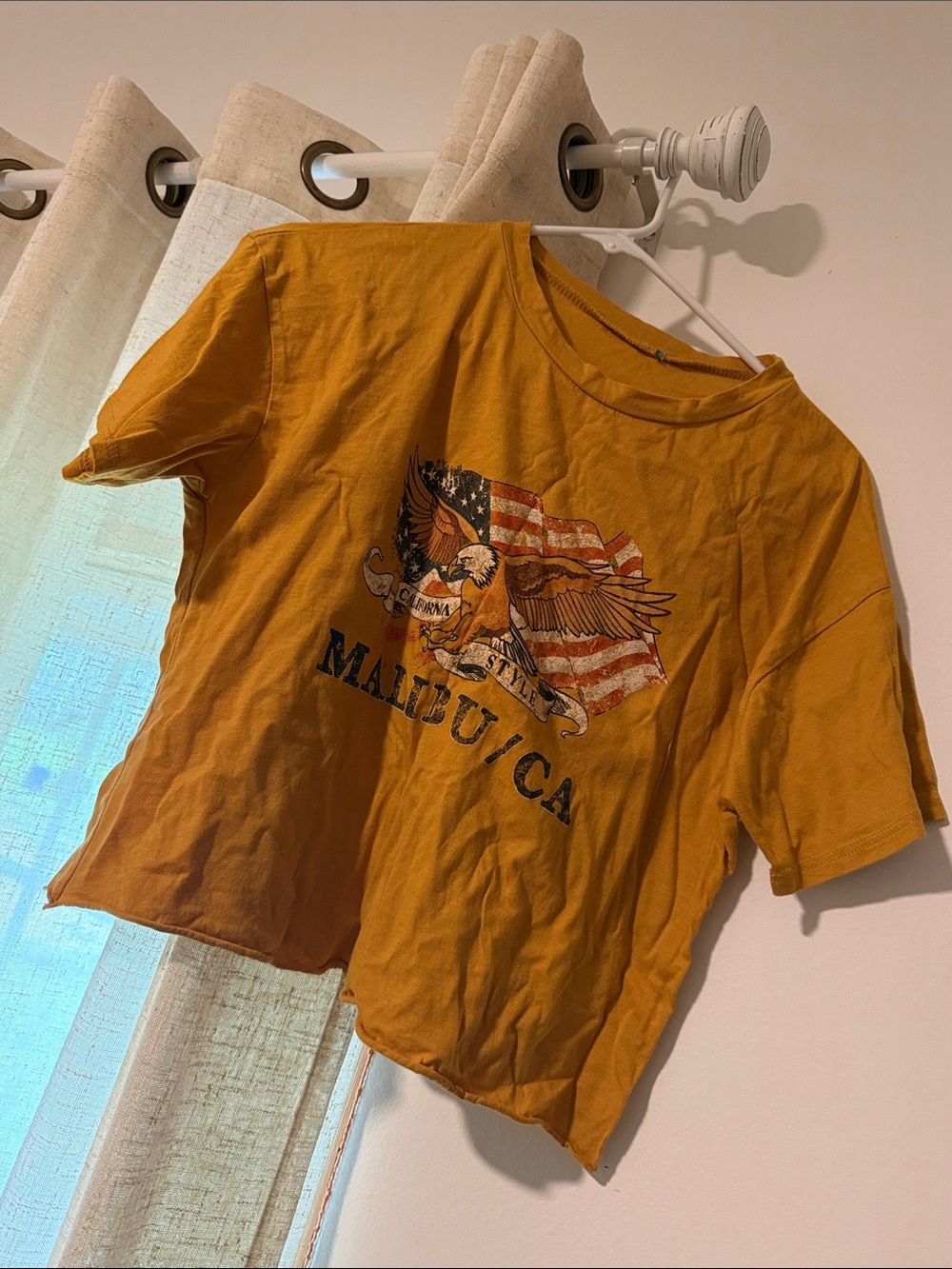 Malibu CA Graphic Kids Tee - Mustard Yellow